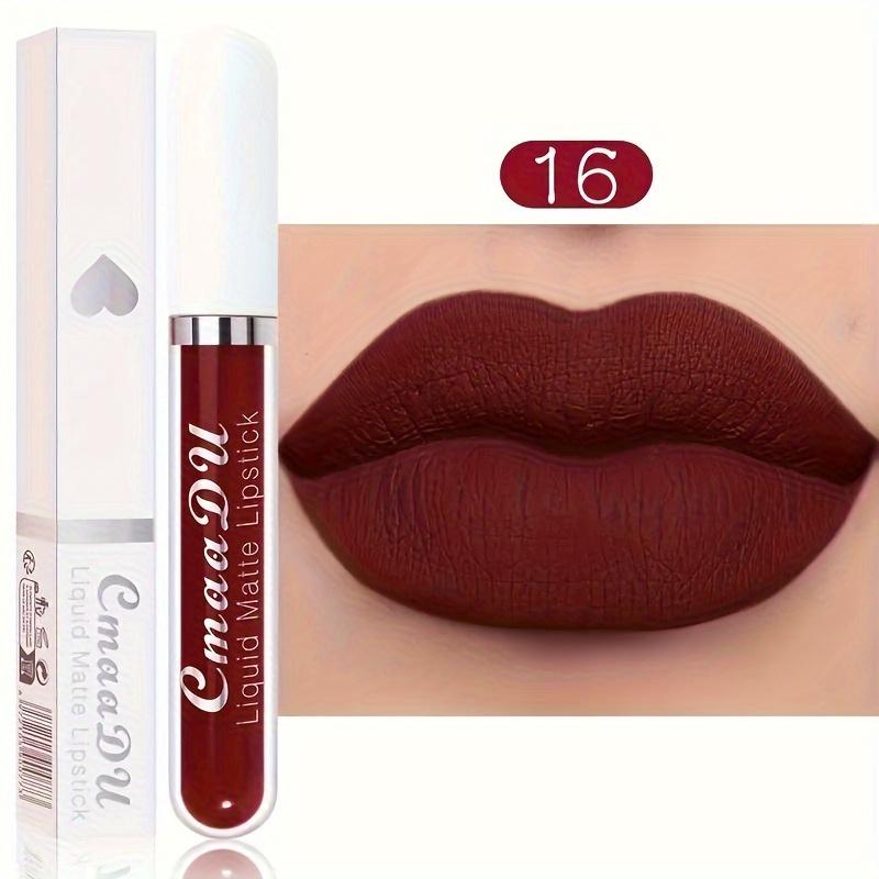 Seksowny aksamitny matowy błyszczyk w płynie szminka błyszczyk Beauty Red Nude wodoodporny długotrwały makijaż
