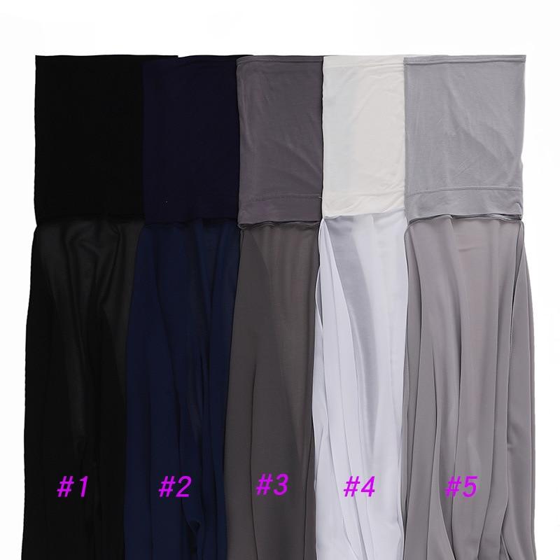Women Chiffon Hijab Scarf Head Wrap Solid Instant Shawls Muslim Hijabs