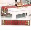 Charming Christmas Table Flag Stylish Plaid Fabric Embroidered Table Decor For Holiday Gatherings