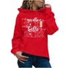 Damenmode Lässiger Neujahrsdruck Kapuzenpullover Lockerer Sportpullover