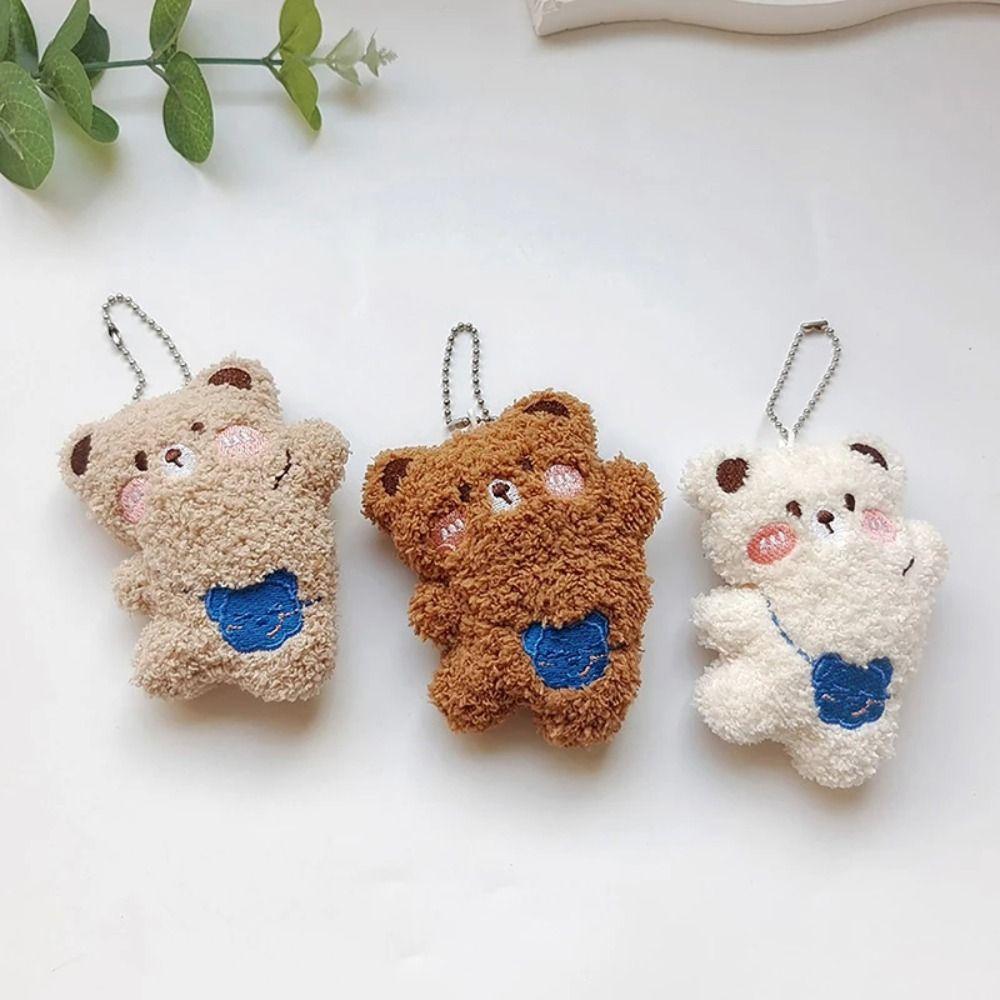 

Plush Bear Plush Bear Doll Keychain PP Cotton Stuffed Bear Keyring Funny Decoration
