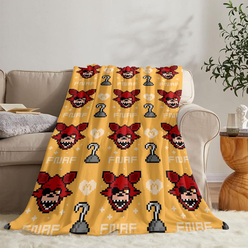 GUOYU Blanket FfNAFS At Freddys Throw Soft Flannel Throw Summer Blanket Lightweight Cozy Nap Blanket for Sofa Bed Travel
