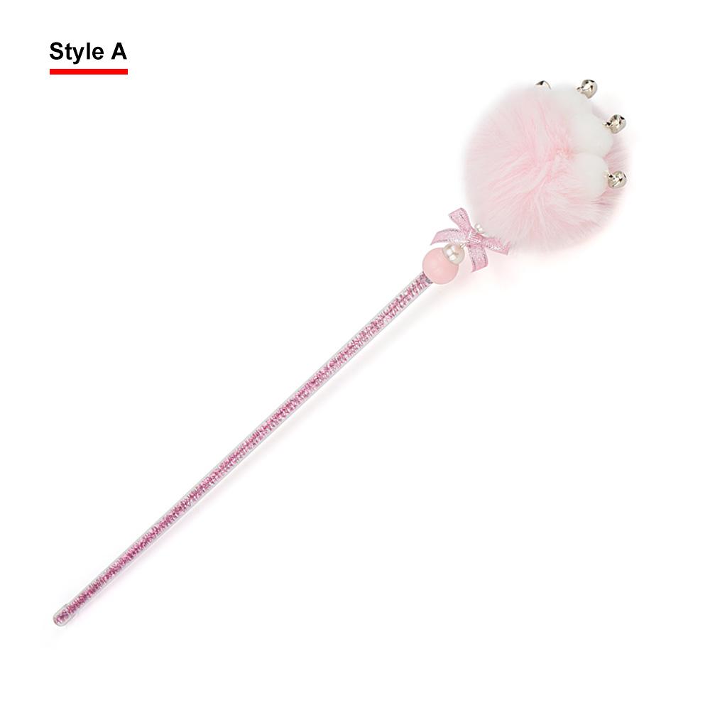 

Short Cute Plush Ball Cat Teaser Paw Stick Wand Kitten Toy Pet Supplies