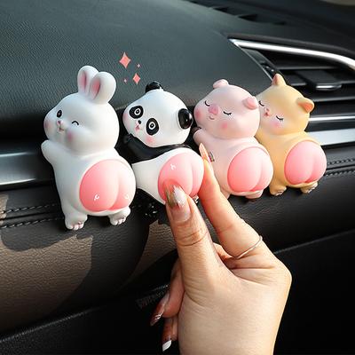 1Pic Car Dashboard Ornament Cartoon Cute Animal Elastic Ass Car Interior Decoration Decompression Toy Office Desktop Decor Gift