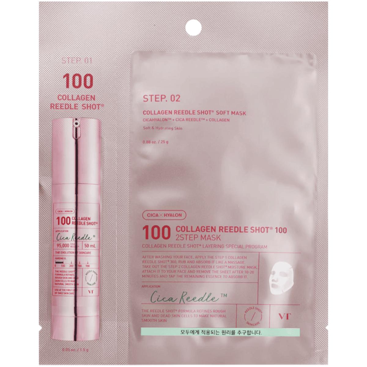 

VT COSMETICS Collagen Reedle Shot 100 2-Step Mask 1 szt - dwuetapowa kuracja do twarzy