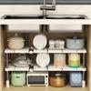Verstellbares Unterschrank-Lagerregal, Erweiterbarer Küchen- und Badezimmerschrank-Organizer, Langlebiger, platzsparender Mehrschicht-Topfhalter