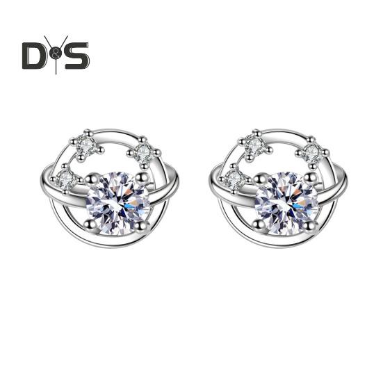 

1 пара женских сережек-гвоздиков с блестящим кубическим цирконием, полые шарообразные серьги-гвоздики из меди, украшения для выпускного вечера, свиданий, поездок на работу 2pcs