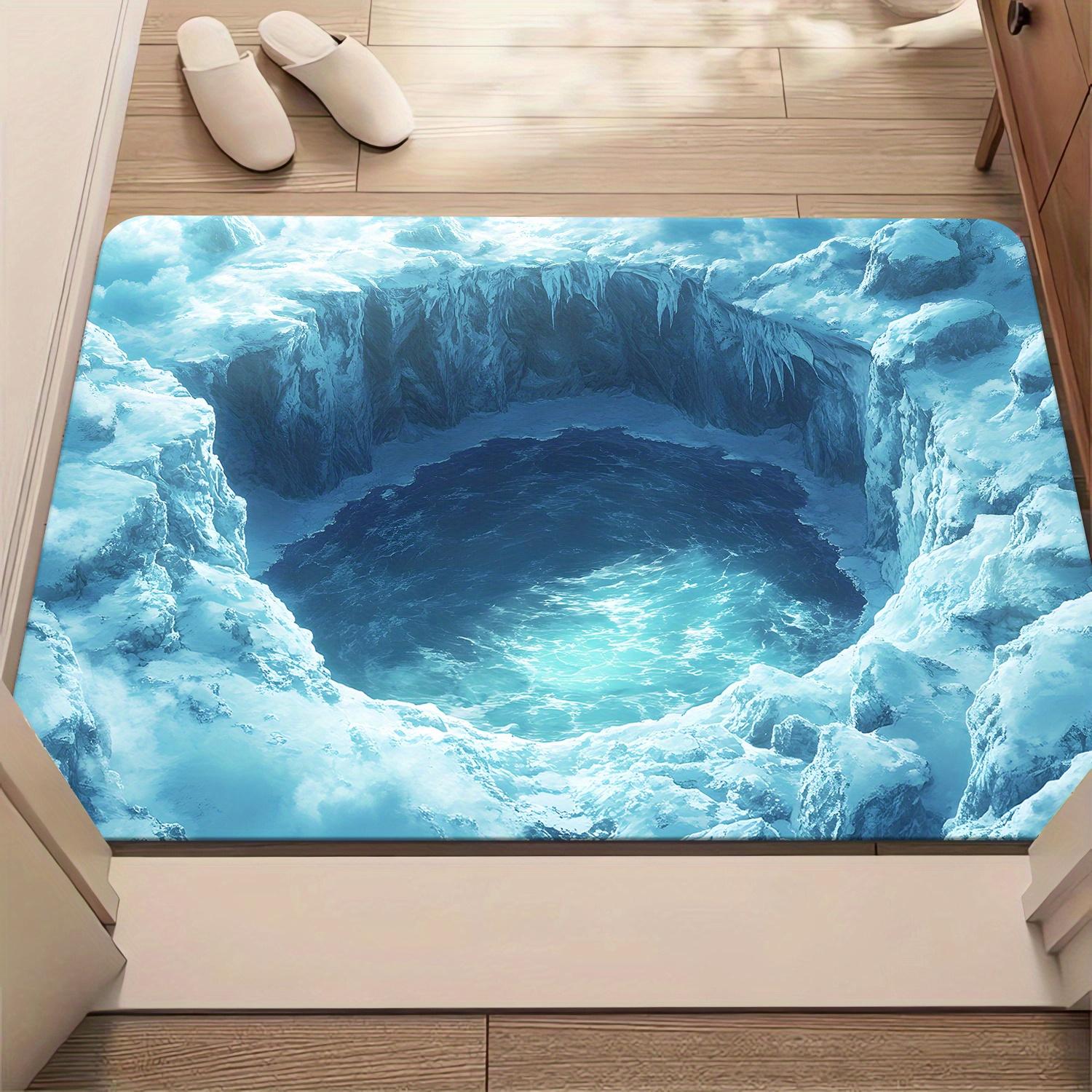 

3D Ocean Vortex Rug for Bathroom - Waterproof Non-Slip Mat, Creative Home Accessory, Easy to Clean Skid resistant carpet 40x60cm