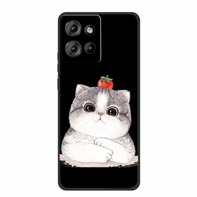 Handyhülle Für Motorola Moto G 2025 Hülle Cartoon Schwarzes Silikon Weiches TPU Rückseite Für Motorola Edge 50 Neo S50 G75 Hülle G 75