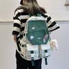 Fashion and Popular Plaid Large-capacity Korean Version Ins Tide Brand Personalized Contrasting Color High School Student Backpack Japanese Schoolbag