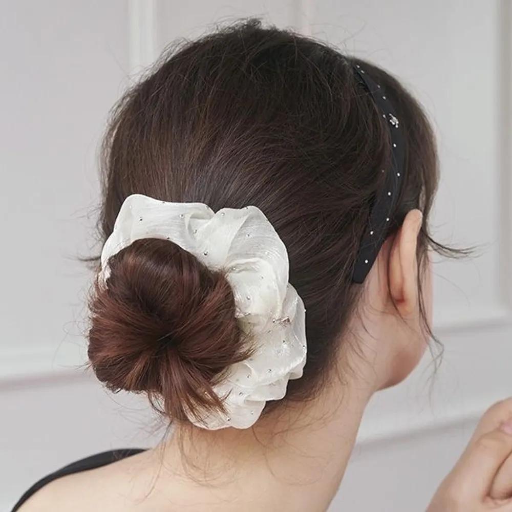 Jeanne Crystal Organza Scrunchie JP-26-006S ivory
