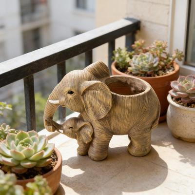 Elephant Statue Planter Plant Container Housewarming Table Centerpiece Display Miniature Vase Animal