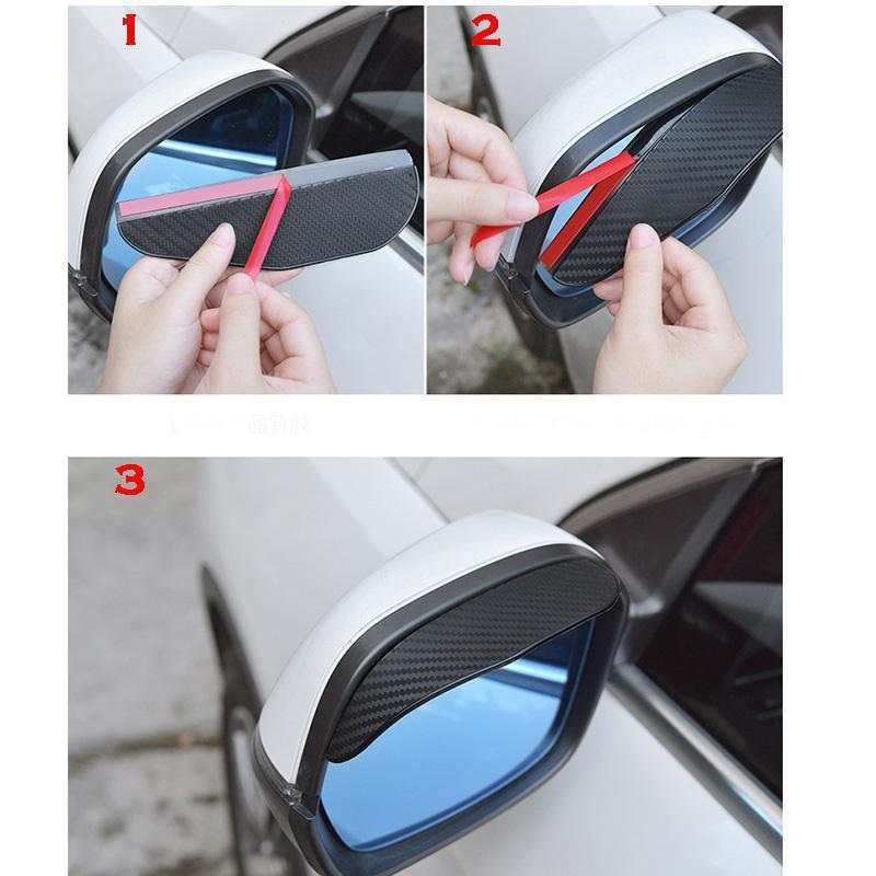 2PCS/Set Universal Carbon Fibre Car Rearview Mirror Rain Shield Board Sun Visor Shade