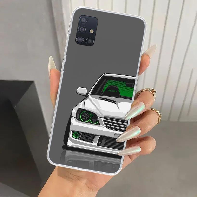 JDM Sports Cars Male Men Phone Case for Samsung Galaxy A52 A32 A22 A12 A02S A50S A30S A10S Note 20 Ultra 10 Plus S10 A31 A20 A71