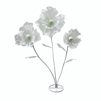 Single Flower Head Simulated Flower Silk Mesh Yarn Beautiful Decoration Silk Screen Flower Stand Props Large Poppy