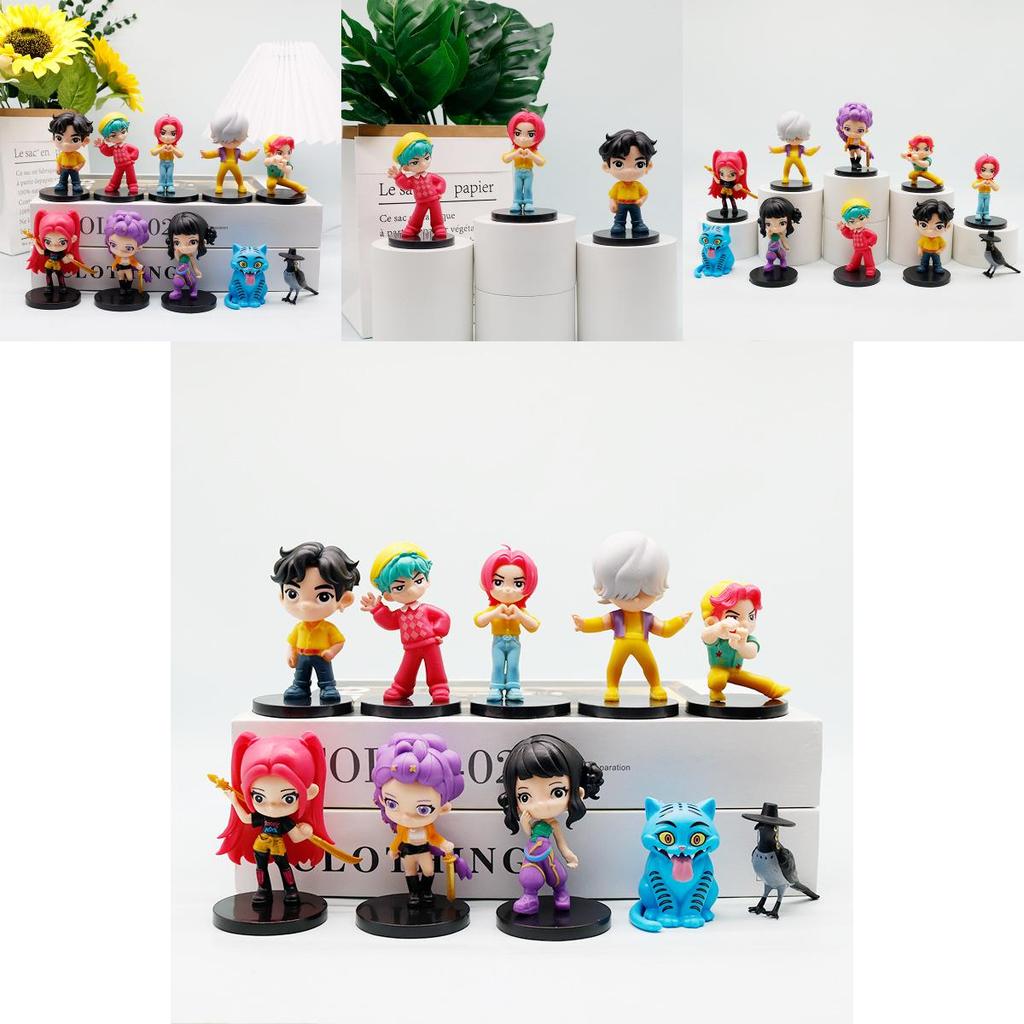 Q Version Kpop Demon Hunters Pvc Model Ornament For Demon Slayer Fans With Cartoon Style