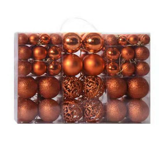 100 Parça Sınır Ötesi Noel Topu Süs Seti (3cm/4cm/6cm) - İçi Boş Parlak Klinker Süslemeler
