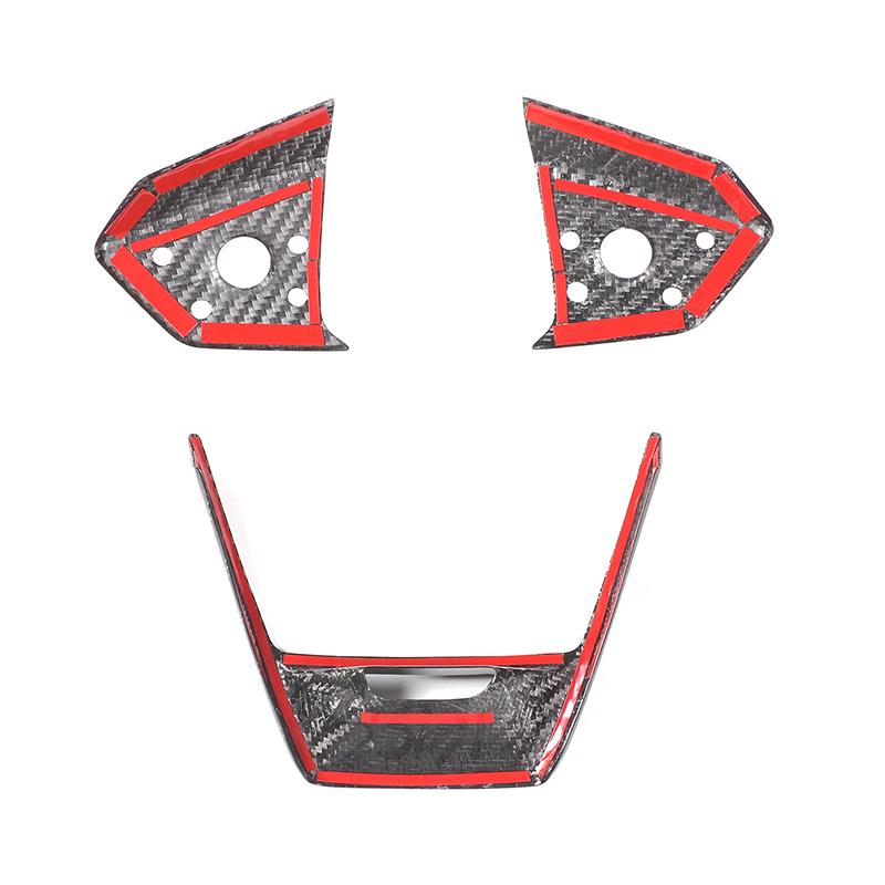 For Tesla Cybertruck 2026-2026 Real carbon fiber car steering wheel button decoration frame sticker car interior accessories