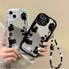 Cute Mirror Cat Lanyard Case For Motorola Moto Edge 50 Fusion Pro Ultra G84 G14 G75 G35 G05 G15 G22 G30 G24 G54 G34 E13 E22 G35