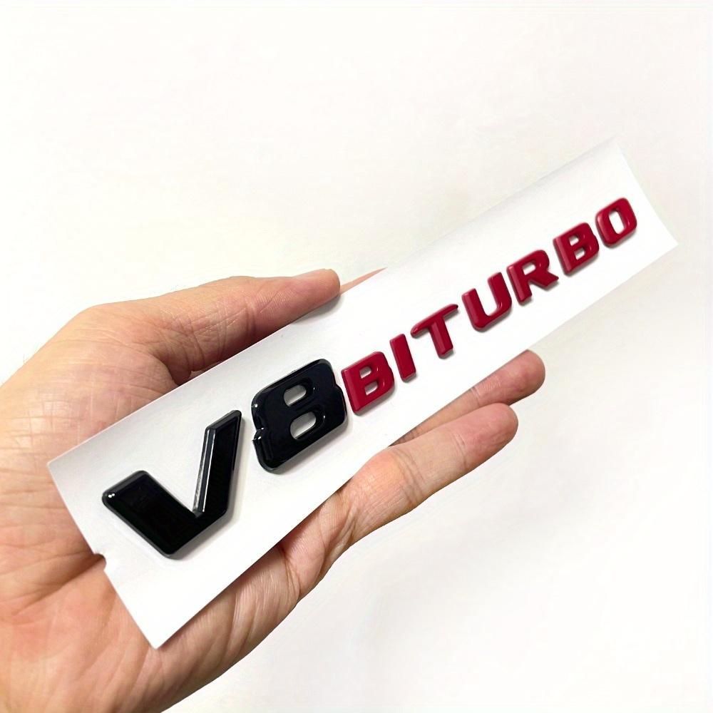 

1 шт. эмблема V8 Biturbo, наклейка на багажник мотоцикла - Подходит для 14-16 Mercedes, накладка на крыло, боковой шильдик, задний шильдик Black&Red