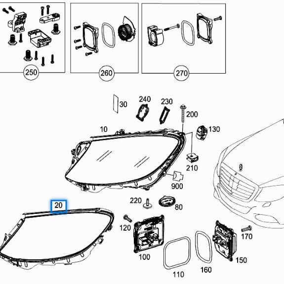Headlight Seal Strip for Mercedes-Benz S-Class W222