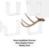 Deer Mount Holder 4-Piece Shelf Acrylic Stand For Tabletop Wall Collection Desk Room Christmas Craft Show Storage