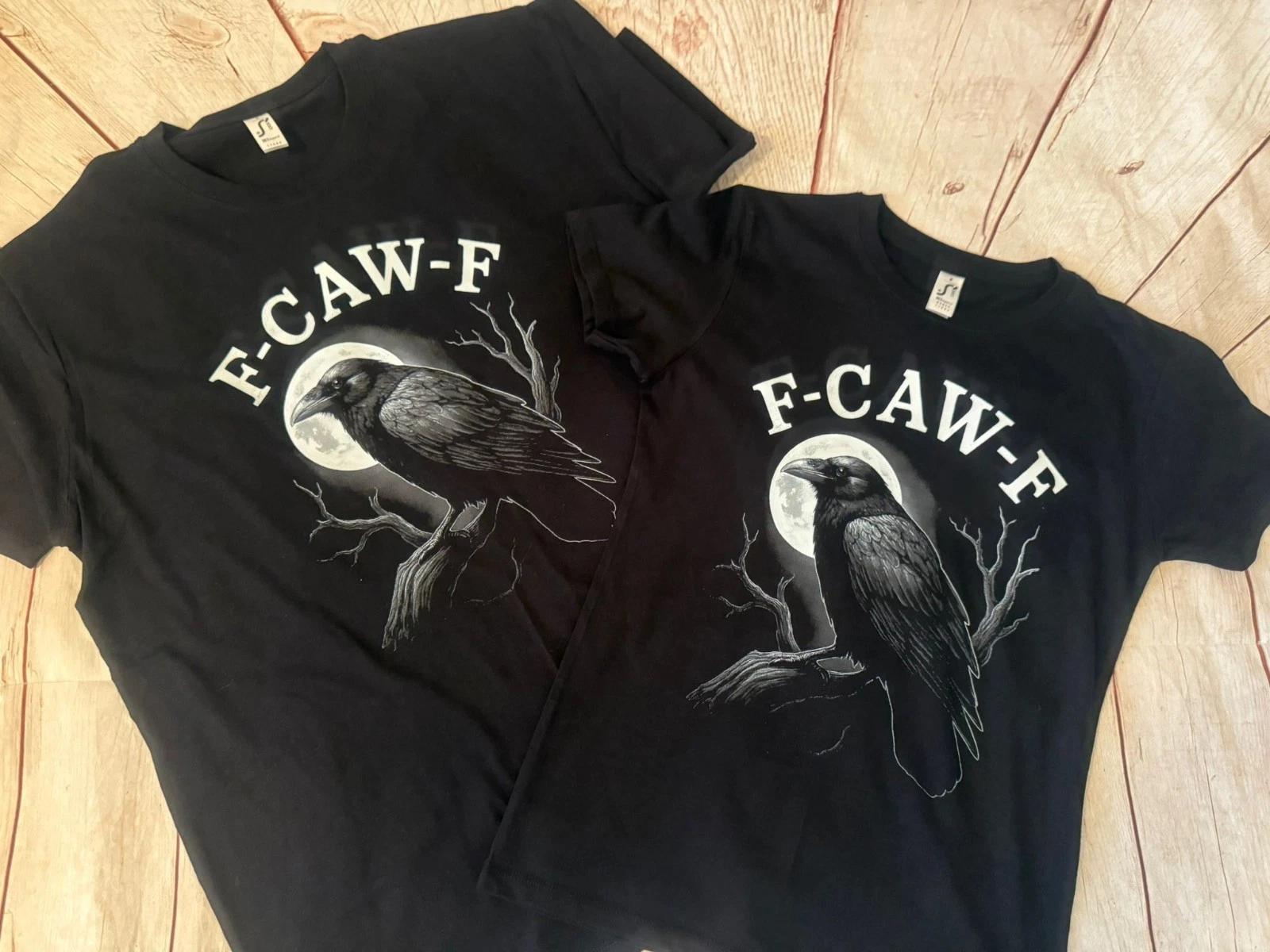 F-CAW-F raven crow funny t-shirt M