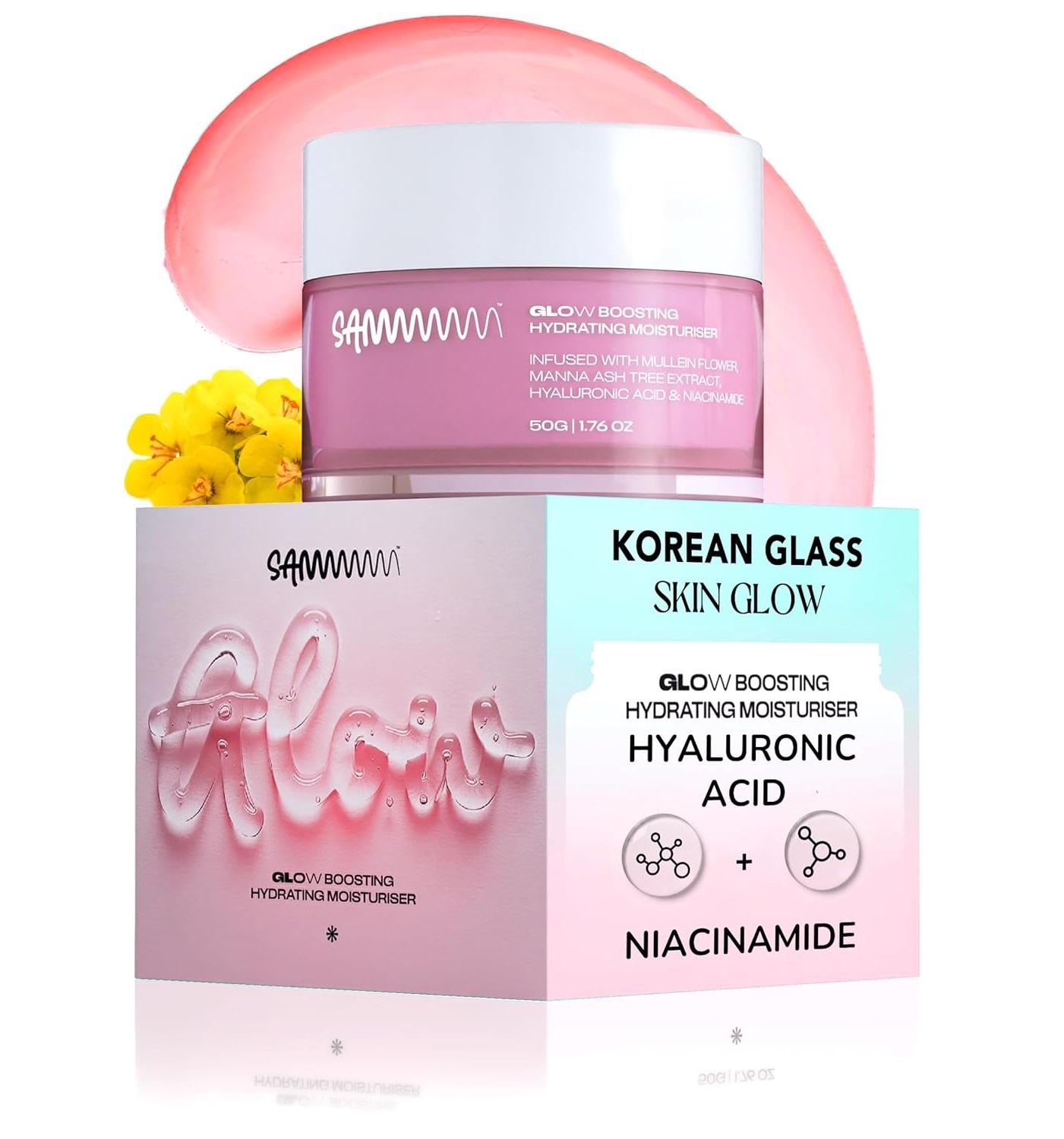 GLOW Boosting Hydrating Face Moisturizer with UV Shield(50g) | Lightweight & Oil-Free | Moisturizer Gel for Korean Glass Skin 50g