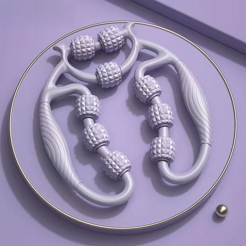 Nine-wheel circular leg clamp, thigh muscle relaxer, leg stretching massager, beautiful leg yoga roller clip lady Body Care