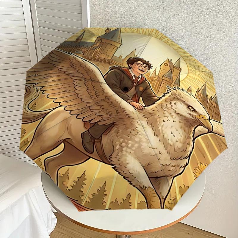 1 Stück Hogwarts Adler-Schirm - 8 Speichen verstärkt, Automatisches Öffnen, Leicht & Langlebig, Süßes Modeaccessoire für Draußen, D2701