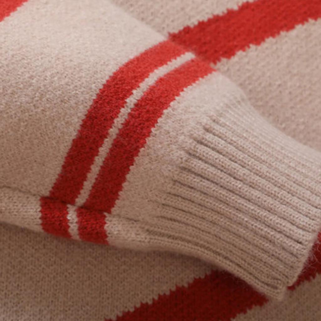 Męski Modny Dzianinowy Pulower z Długim Rękawem, Luźny, z Okrągłym Dekoltem