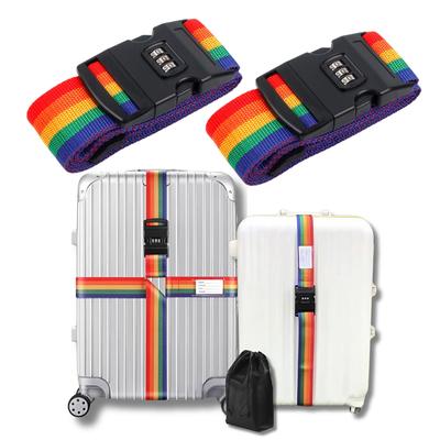 Trekki Koffergurte, Set mit 2 Stück [I-förmig/Kreuzförmig], Diebstahlsicher und Rutschfest, Verstellbare Länge, für Internationale Reisen und Geschäf