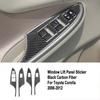4Pcs Carbon Fiber Window Lift Switch Panel Cover For Toyota Corolla 2006-2012