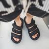 2923 men's sandals black summer soft thick-soled heightening summer shoes men's versatile beach shoes