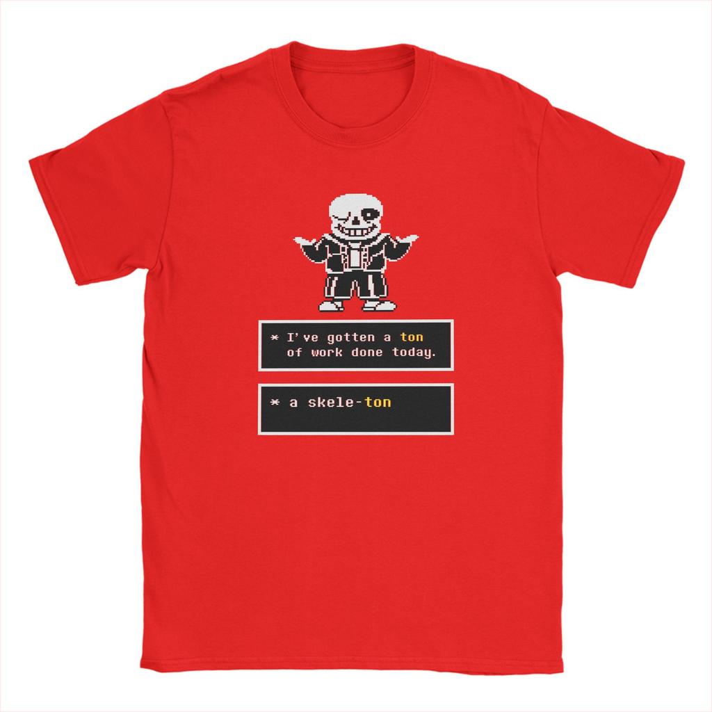 Game Undertales Sans Skeletons Bones T Shirts Men's  100% Cotton Casual T-Shirts O Neck  Tees Short Sleeve Tops Plus Size