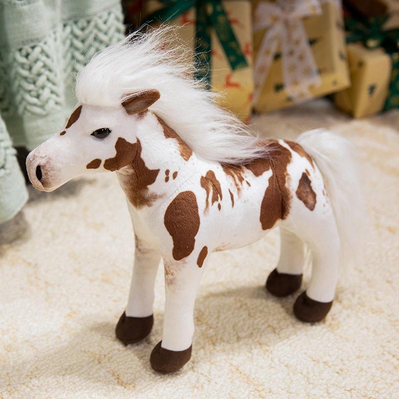 Simulation pony stallion doll plush toy pony stand horse doll child company soothing rag doll