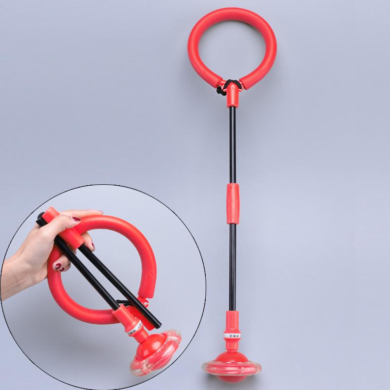 Elastic Flashing Bouncing Ball and Rotating Jump Hoop Set for Kids and Adults