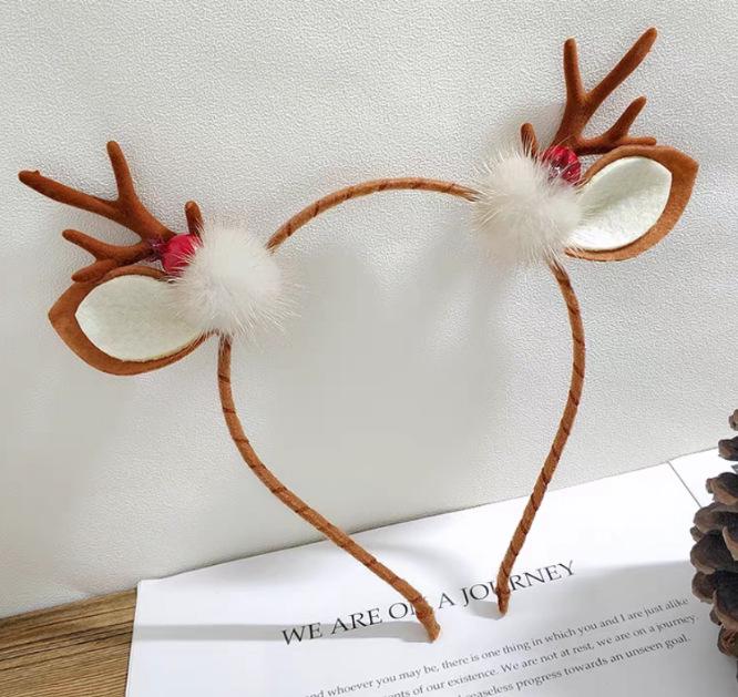 2025 Christmas Antler Headband Hair Tie - Women's Holiday Hair Accessories