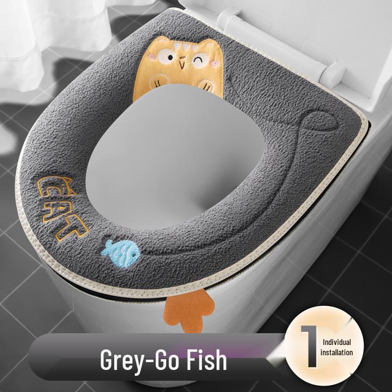 Waterproof Cute 4-Season Toilet Seat Cushion with Zipper
