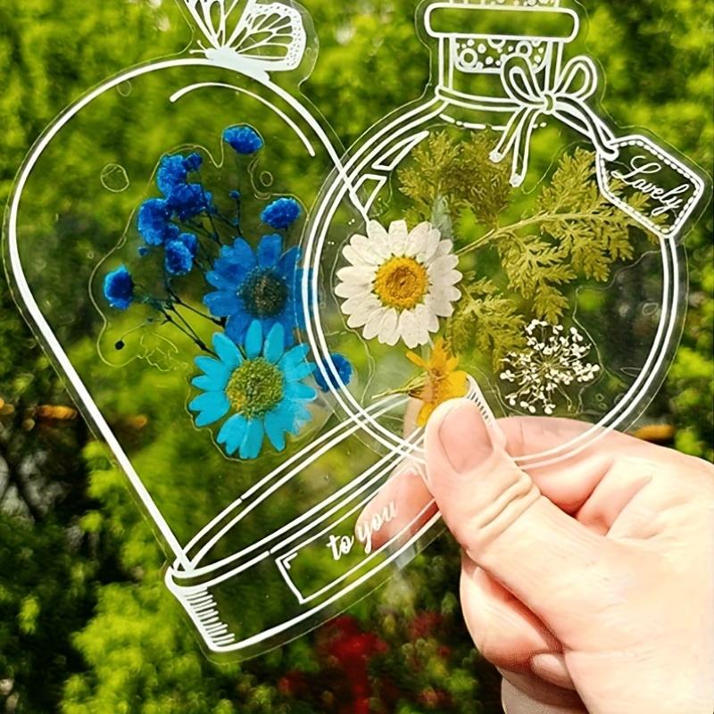 Dried Flower Bookmark Set, PET Transparent Bookmark,DIY Material Creative Stationery Handmade Products,Suitable for Giving Gifts