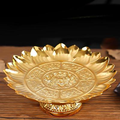 Vassoio del tempio Piatto di frutta buddista Decorazione di sbavature Rituali di adorazione Buddha