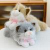 New Soft Fluffy Simulation Cat With Bib Cute Cartoon Ragdoll Cat Realistic Cat Birthday Gifts