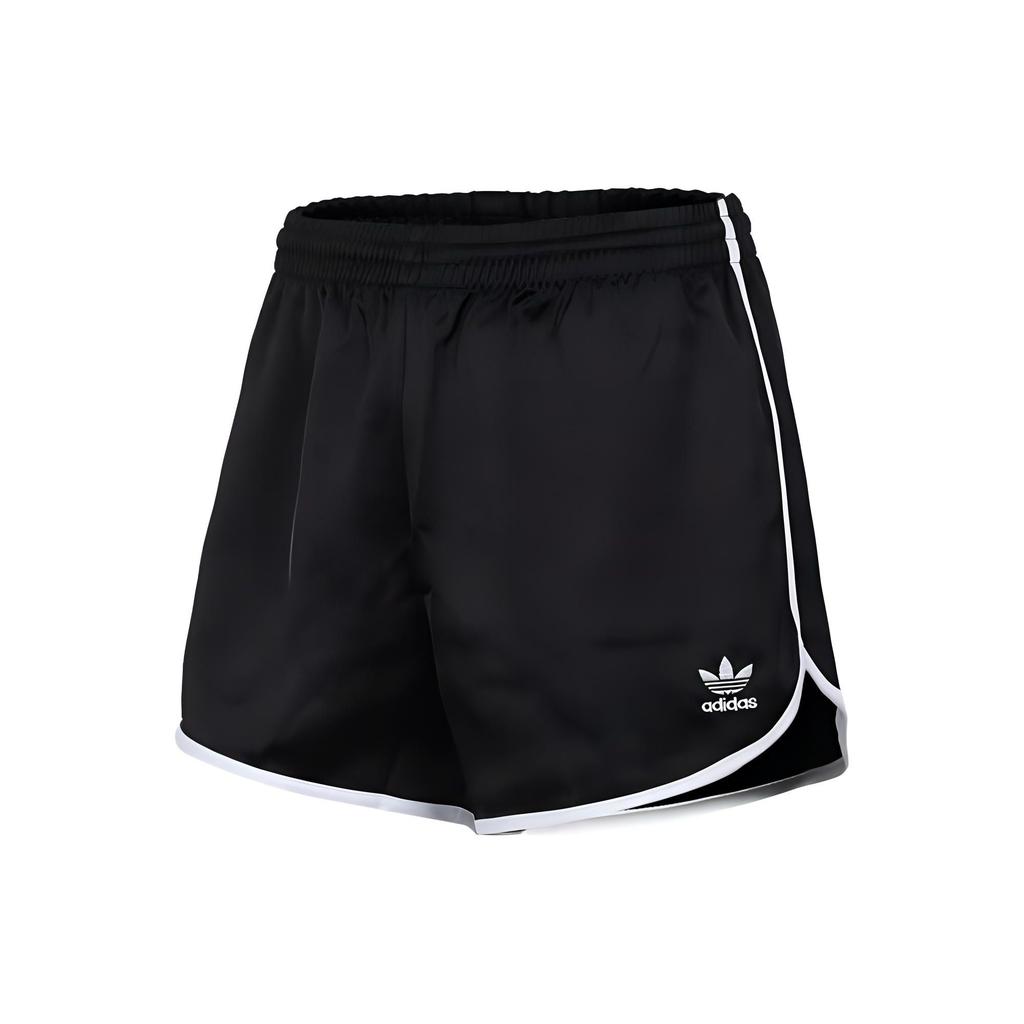 Adidas Originals Three Stripes Printed Sports Straight Leg Shorts Women Shorts Black AY8125
