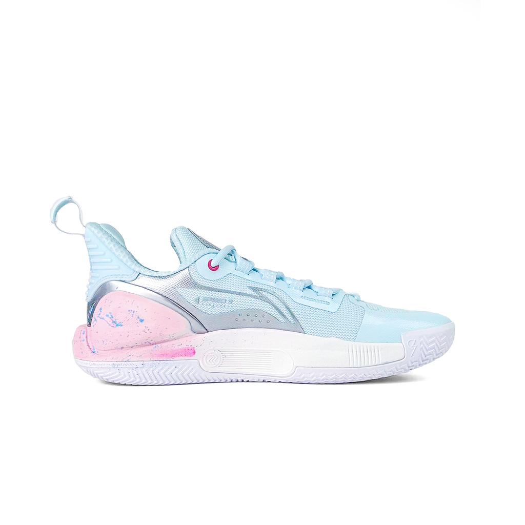 Li Ning Speed 9 Cherry Blossom Dusty Blue Flash Cushioning Abrasion Resistant Low Top Basketball Shoes Men's Blue Pink ABPT001-6(Team1495-ww)