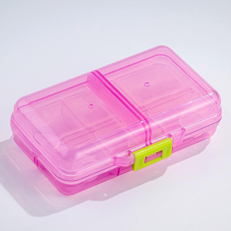 Portable Weekly Pill Organizer Box with 8 Compartments for 3x Daily Medication