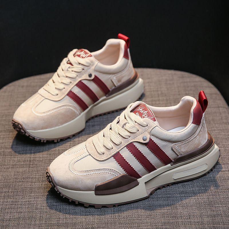 Platform-soled Forrest Gump shoes women's 2025 new spring German training shoes, inner height increases, small dad shoes, sports and leisure shoes