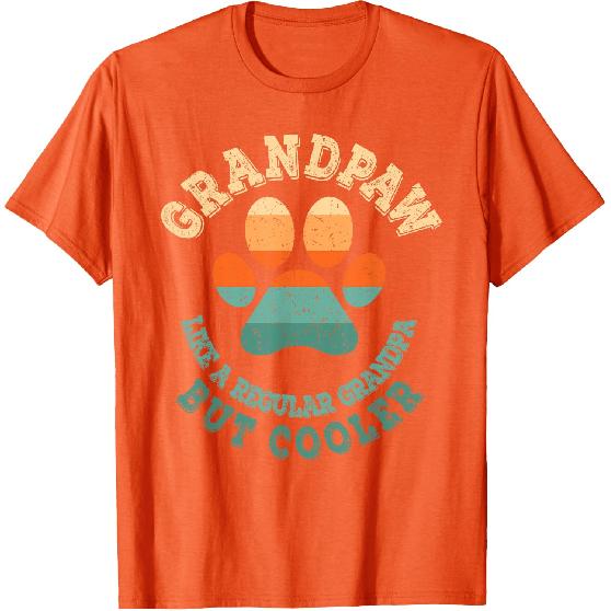 Grandpaw Dog Grandpa Grandfather Funny Grand Paw Retro Men T-Shirt