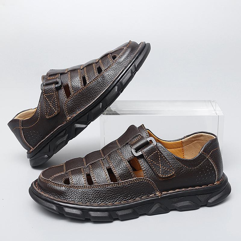 Fashion Leisure Walk Men's Beach Sandals Casual Shoes Breathable Mesh Upper Beach Shoe Anti-slip Summer Walking Shoes Wading Aqua Flats