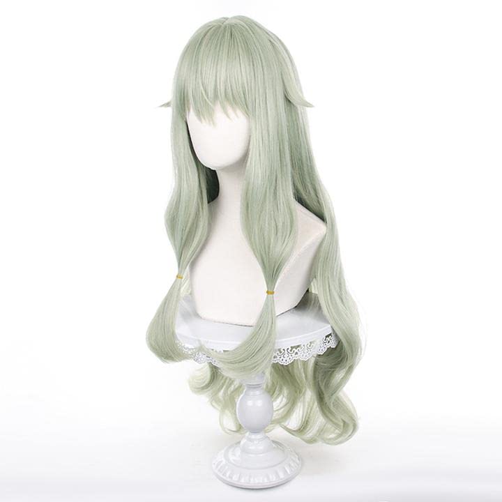 Light Green Long Wig for and Other Includes Wig Perfect for Cultural School and Other Cosplay, Disguise, Occasions. Heat-resistant. Net. Festivals,