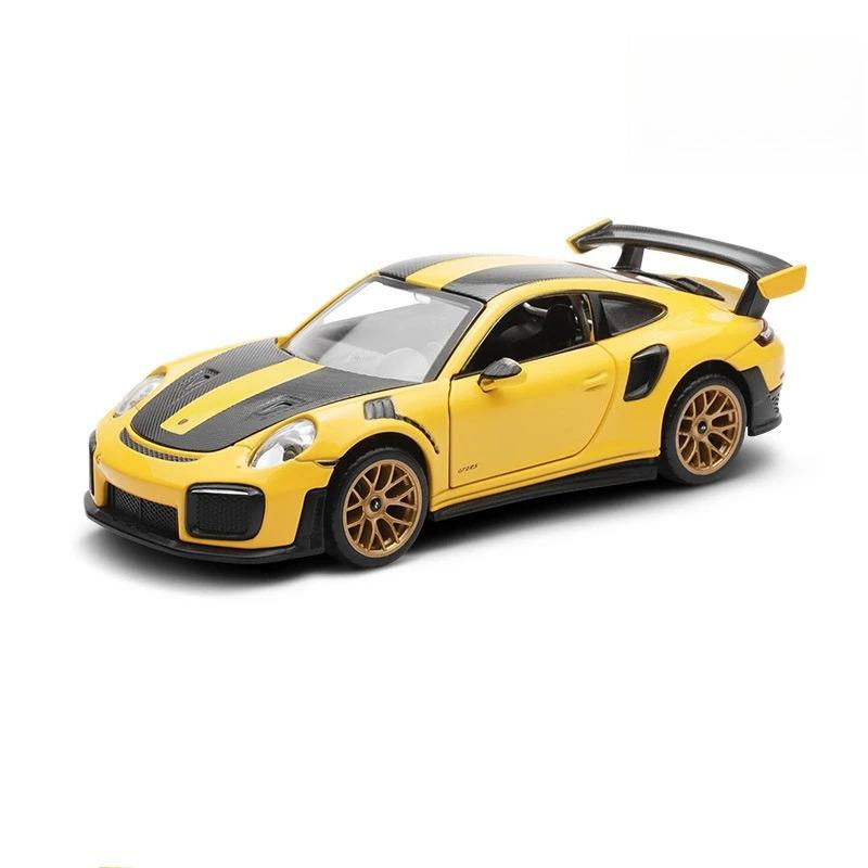1/32 Porsche 911 GT2 RS Alloy Sports Car Model Diecasts Metal Racing Car Model Simulation Sound Light Collection Kids Toys Gifts